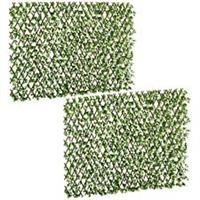 Outsunny 2 Pieces Decorative Trellis with Artificial Leaves, 2m x 1m, Eucalyptus