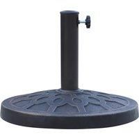Outsunny 13kg Resin Umbrella Stand Holder, Garden Parasol Base for 38mm or 48mm Outdoor Umbrella Poles, Bronze Tone