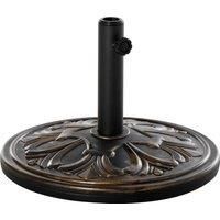 Outsunny 13kg Round Umbrella Base Outdoor Parasol Base Weight Stand Holder for Outdoor Garden Bronze Tone