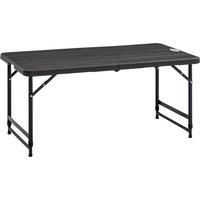 Outsunny Foldable Patio Dining Table for 4, Height Adjustable Outdoor Table for Garden, Lawn, Dark Grey