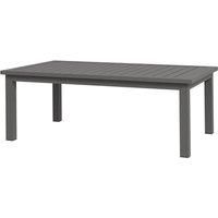 Outsunny Aluminium Outdoor Side Table, Slat Patio Coffee Table with Wood Grain Effect for Garden, Balcony, 100cm x 60cm, Brown