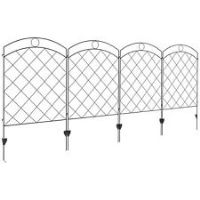 Outsunny 4PCs Decorative Garden Fencing 43in x 11.4ft Steel Border Edging
