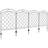 Outsunny 4PCs Decorative Garden Fencing 43in x 11.4ft Steel Border Edging