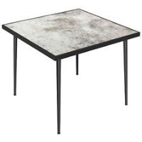 Outsunny Outdoor Dining Table for 4 with Marble Effect Tempered Glass Top Grey