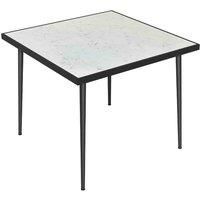 Outsunny Square Dining Table w/ Marble Effect Top - White