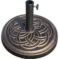 Outsunny 11.5kg Heavy Duty Parasol Base, Umbrella Stand Holder, Parasol Stand for 38mm or 48mm Patio Umbrella Pole, Bronze Tone