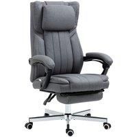 HOMCOM High Back Computer Desk Chair, Executive Office Chair with Adjustable Headrest, Footrest, Reclining Back, Dark Grey