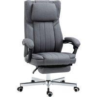 HOMCOM High Back Computer Desk Chair, Executive Office Chair with Adjustable Headrest, Footrest, Reclining Back, Dark Grey