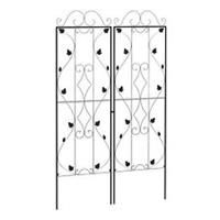 Outsunny Set of 2 Metal Trellis for Climbing Plants, Leaf Design