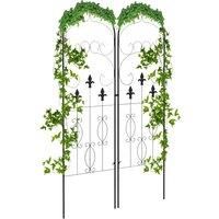 Outsunny Metal Trellis Set of 2, Garden Trellis for Climbing Plants Support Frames, Scrolls Design