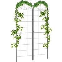 Outsunny Metal Trellis Set of 2, Garden Trellis for Climbing Plants Support Frames, Grid Design