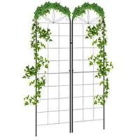 Outsunny Set of 2 Metal Trellis for Climbing Plants, Grid Design