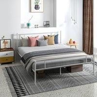 Homcom Double Metal Bed Frame W Headboard & Footboard Underbed Storage Space