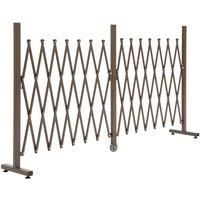 Outsunny Freestanding Garden Fencing, Expanding Picket Fence Trellis, Movable Scissor Grid, Foldable Garden Screen Panel for Patio Lawn Decoration, 405cm x 103.5cm, Dark Brown