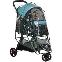 PawHut Dog Stroller for XS/S Dogs/Cats w/ Rain Cover - Green