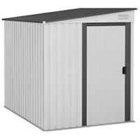 Outsunny 5 x 7FT Garden Shed w/ Foundation Lean to Metal Tool Shed White