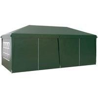 Outsunny 3 x 6m Garden Pop Up Gazebo, Wedding Party Tent Marquee, Water Resistant Awning Canopy With Sidewalls, Windows, Drainage Holes
