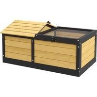 PawHut Wooden Tortoise House, Small Pet Reptile Shelter, with Hide Den and Run - Yellow