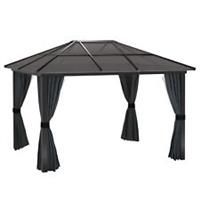 Outsunny 3 x 3.6m Aluminium Hardtop Gazebo Canopy w/ Polycarbonate Top