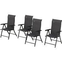 Outsunny 4 PCs Outdoor Rattan Folding Chair Set with 7 Levels Adjustable Backrest for Patio, Lawn