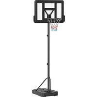 SPORTNOW Height Adjustable Basketball Stand Net Set System, Free standing Basketball Hoop and Stand with Wheels, 200-305cm, Black