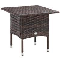 Outsunny PE Rattan Outdoor Coffee Table, Easy Match Rattan Side Table, Brown