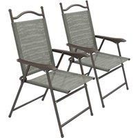 Outsunny Patio Chairs w/ Foldable Design - Dark Grey