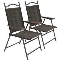 Outsunny Patio Chairs w/ Foldable Design - Dark Brown