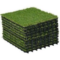 Outsunny 10 PCs 30 x 30cm Artificial Grass Turf Carpet with 25mm Pile Height