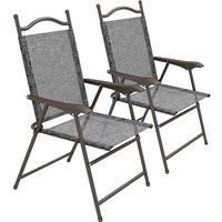 Outsunny Patio Garden Chairs w/ Foldable Design - Grey