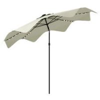 Outsunny Garden Parasol Umbrella with LED Lights and Tilt, Table Umbrella