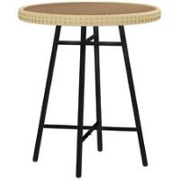 Outsunny PE Rattan Side Table for Indoor, Outdoor, Balcony, Patio, Natural
