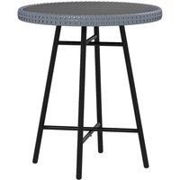 Outsunny Pe Rattan Side Table For Indoor Outdoor Grey