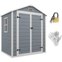 Outsunny Garden Shed 6'x4 5' W Lockable Double Doors