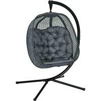 Outsunny Hanging Swing Chair w/ Thick Cushion - Dark Grey