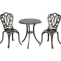 Outsunny 3pc Patio Bistro Set Aluminium - Bronze