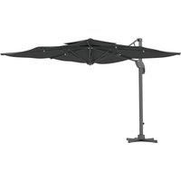 Outsunny Garden Parasol, 3(m) Cantilever Parasol with Hydraulic Mechanism, Dual Vented Top, 8 Ribs, Cross Base, Grey