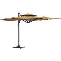 Outsunny 3m Cantilever Parasol w/ Hydraulic Mechanism- Khaki