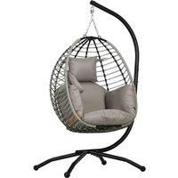 Outsunny Hanging Swing Chair w/ Thick Cushion - Grey