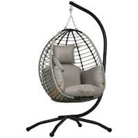 Outsunny Hanging Swing Chair w/ Thick Cushion, Patio Hanging Chair, Grey