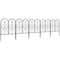Outsunny 5PCs Decorative Garden Fencing 32in x 10ft Metal Border Edging