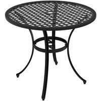 Outsunny 85cm Round Cast Aluminium Patio Table - Black