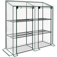 Outsunny Mini Green House w/ 3 Tier Shelves - Clear
