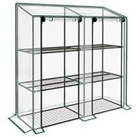 Outsunny Mini Green House with 3 Tier Shelves, 151H x 143W x 46Dcm, Clear