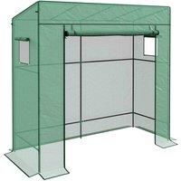 Outsunny Walk-in GreenHouse w/ Large Roll-up Door -# Green