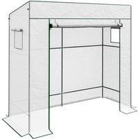 Outsunny Walk-in Garden Green House With Large Roll-up Door White