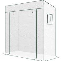 Outsunny PE Cover Walk-in Outdoor Greenhouse, White