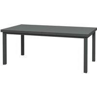 Outsunny Aluminium Garden Table for 6-8, Extending Outdoor Dining Table Rectangle for Lawn Balcony - Charcoal Grey