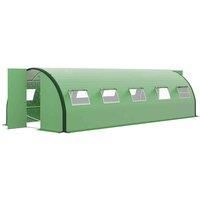 Outsunny 6x3m Polytunnel Greenhouse w/ Hinged Doors - Green