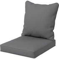 Outsunny 1-Piece Back and Seat Cushion Pillow Replacement, Patio Chair Cushion Set for Indoor Outdoor, Charcoal Grey